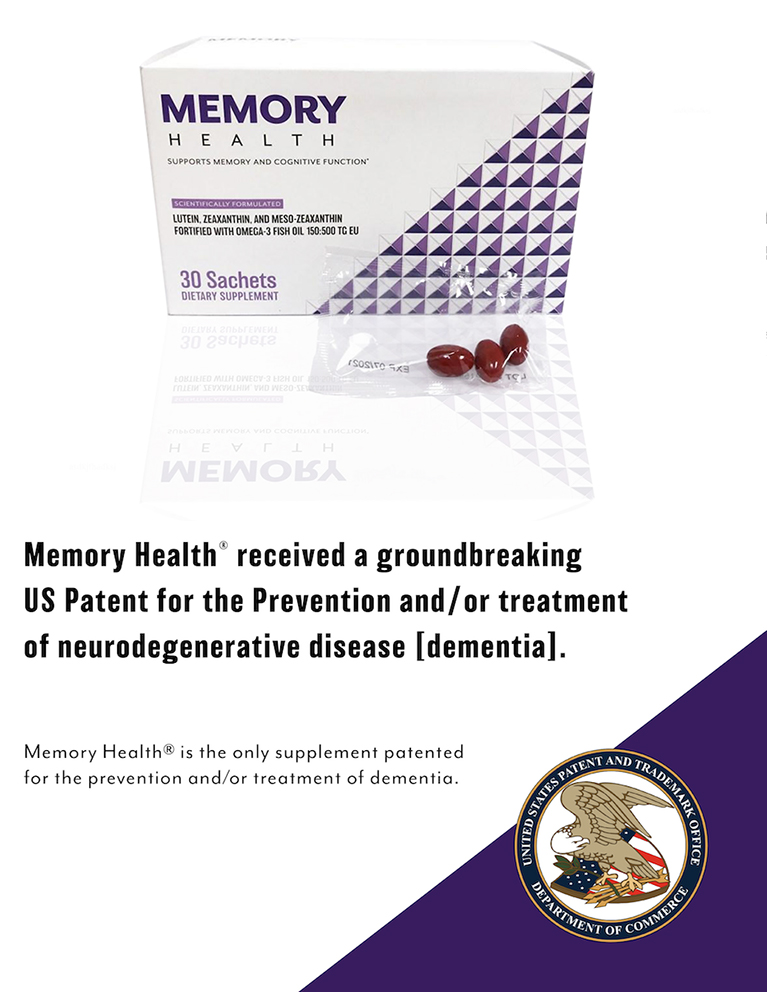 Memory Health® received a groundbreaking US Patent for the Prevention and/or treatment of neurodegenerative disease [dementia].