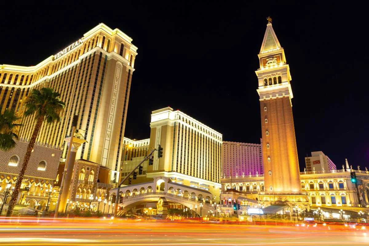 The Venetian Resort at night